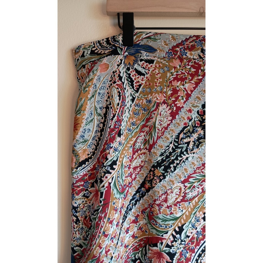Vince Camuto Paisley Floral Midi Skirt Women's XL Boho Western Charm Lined Flowy - Picture 3 of 12